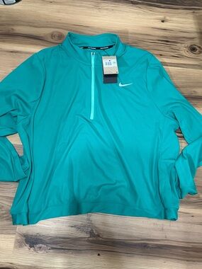 Plus 3x Nike Women's Teal Half-Zip Athletic Pullover